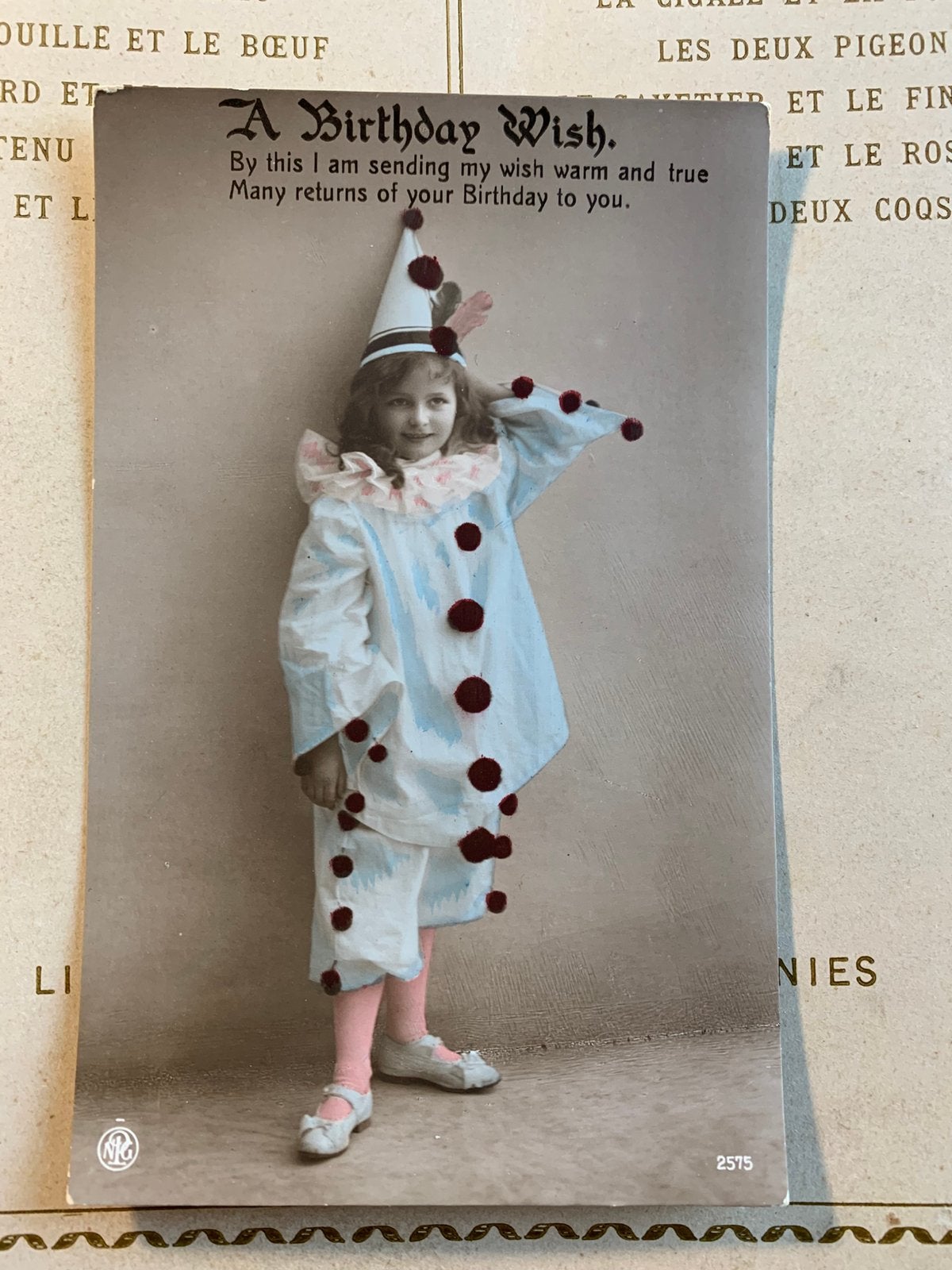 A Birthday Wish - clown pierrot (SL), Ophalen of Verzenden, Voor 1920, Ongelopen, Kinderen