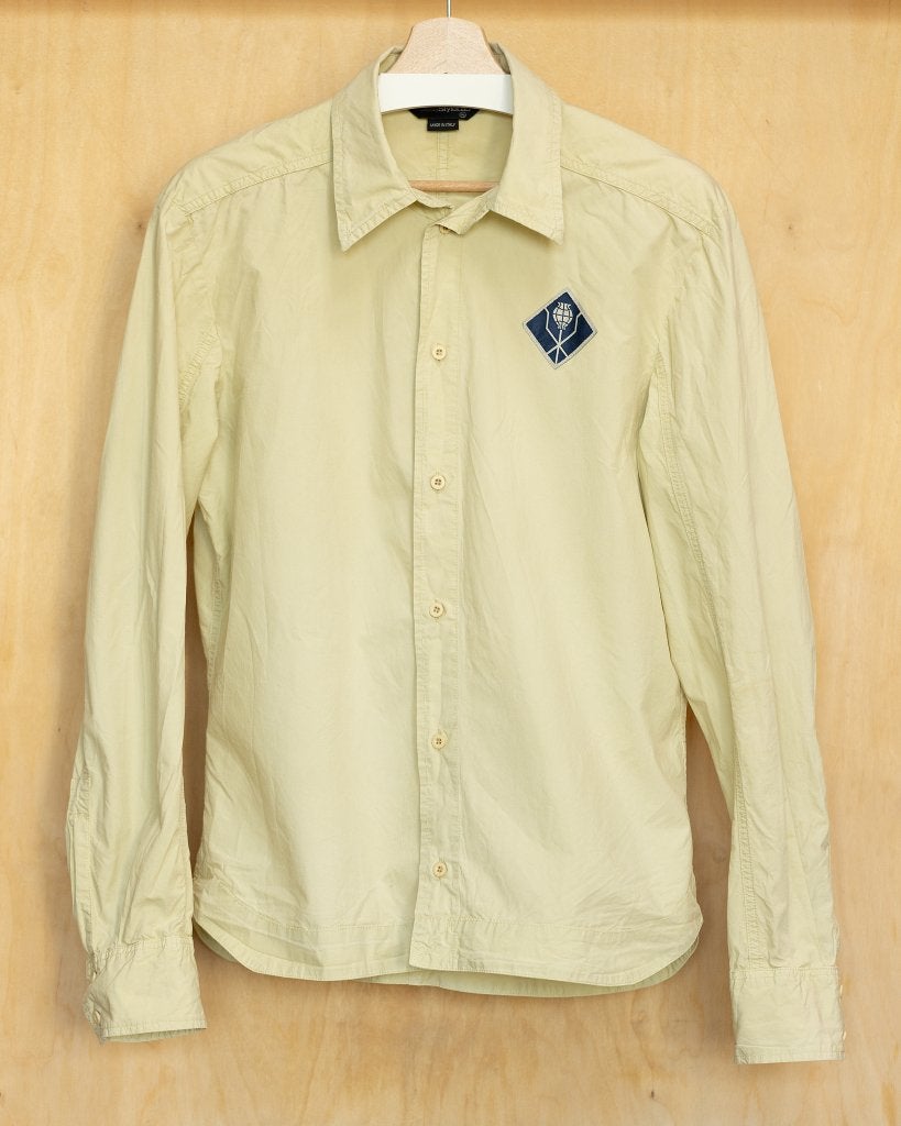 Diesel style lab vintage overhemd met blauwe patch geel XL, Diesel, Geel, Ophalen of Verzenden, Zo goed als nieuw