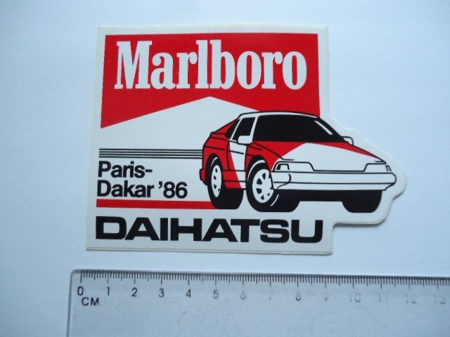 sticker oud Marlboro PARIS DAKAR 86 rally race autosport --, Verzenden, Zo goed als nieuw, Bedrijf of Vereniging