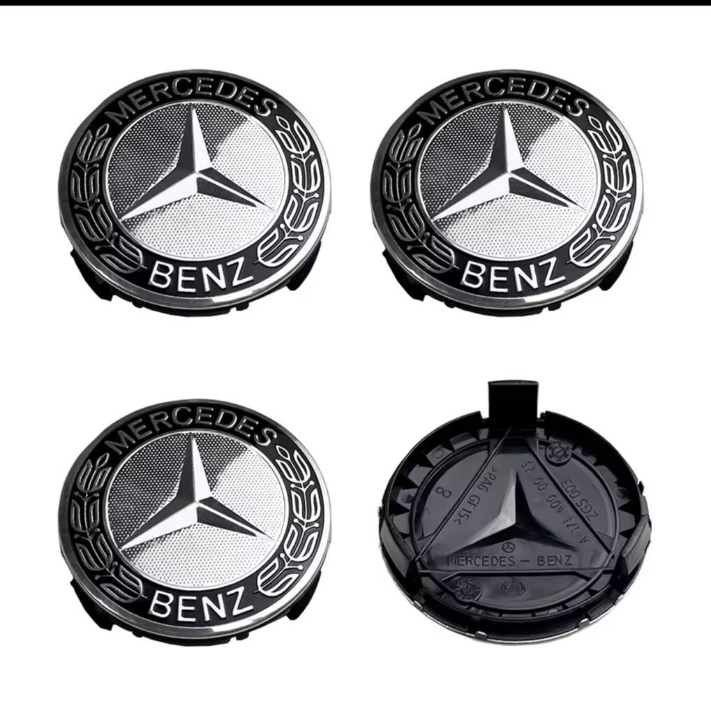 4 Nieuwe 75mm Wielnaafdoppen voor Mercedes Benz, Ophalen of Verzenden, Nieuw