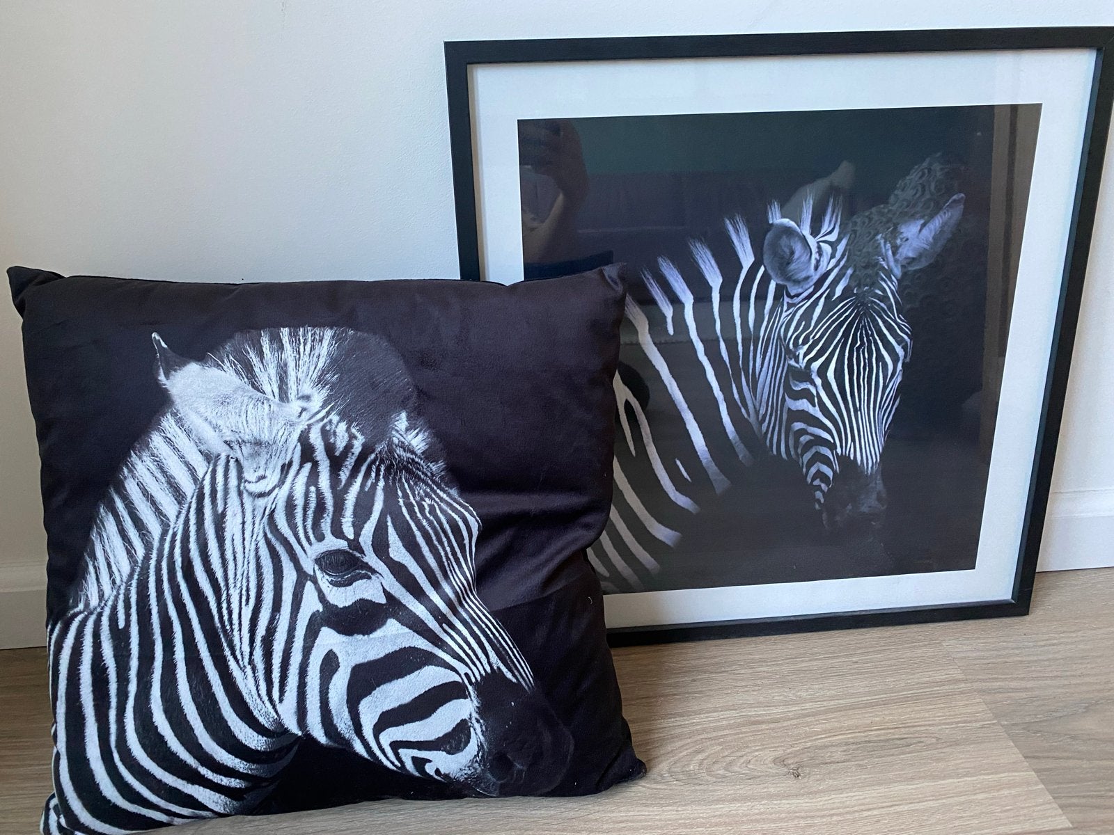 Zebra sierkussen en bijpassende poster, Ophalen, Overige merken, Zwart, Met print