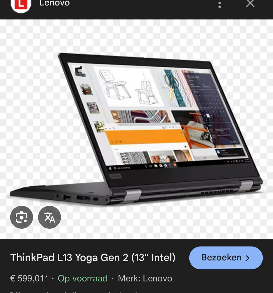 Lenovo ThinkPad L13 Yoga Gen 2 (13" Intel), Ophalen, Gebruikt, 2 tot 3 Ghz, 13 inch