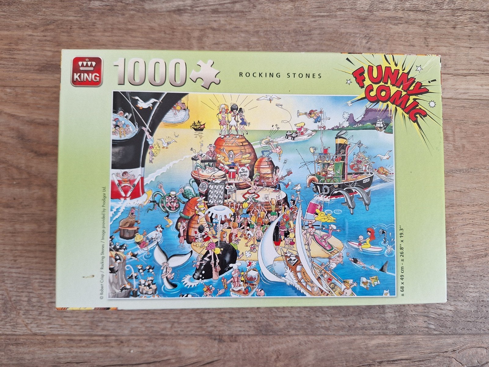 King Funny Comic Puzzel, Rocking Stones 1000 stukjes, Ophalen of Verzenden, 500 t/m 1500 stukjes, Zo goed als nieuw, Legpuzzel