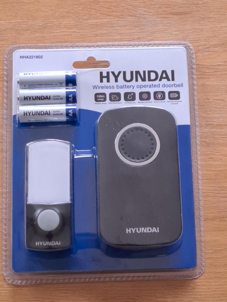 Nieuwe Hyundai Draadloze Deurbel - Batterijgevoed, Ophalen of Verzenden, Nieuw, Draadloos