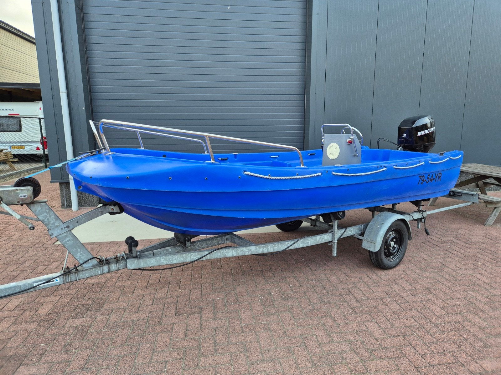 Fun Yak 450 met Mercury 50pk 4-takt en Kalf trailer, Watersport en Boten, Overige merken, Buitenboordmotor, Zonnedek, 5 m