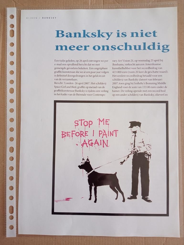Banksy artikel 2007, Ophalen of Verzenden, 1980 tot heden, Tijdschrift