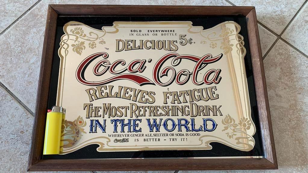 Te Koop: Coca Cola Spiegel., Ophalen, Rechthoekig, Minder dan 50 cm, Minder dan 100 cm