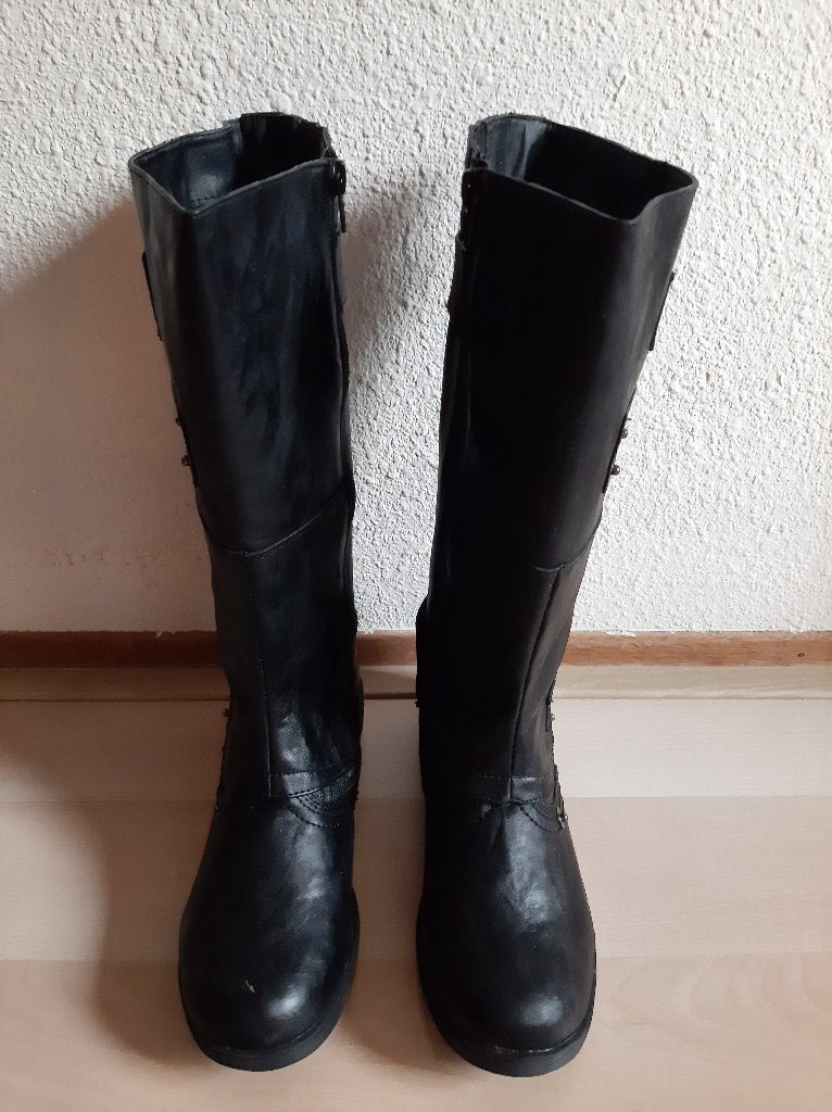 Nieuw Blue Box Lederen Laarzen, maat 37, Zwart, Nieuw, Ophalen of Verzenden, Hoge laarzen
