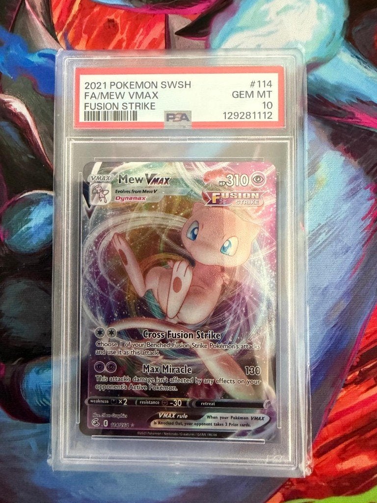 Mew VMAX 114 PSA 10, Ophalen of Verzenden, Zo goed als nieuw, Losse kaart