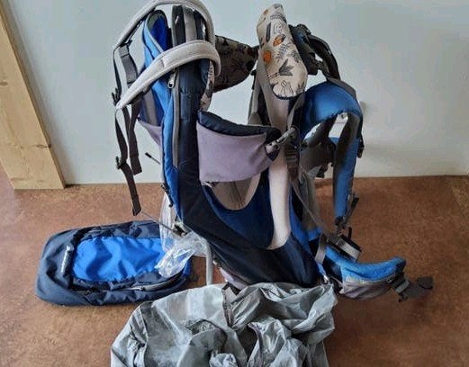 Fijne Macpac rugdrager, draagrugzak kind, met toebehoren, Ophalen, Gebruikt