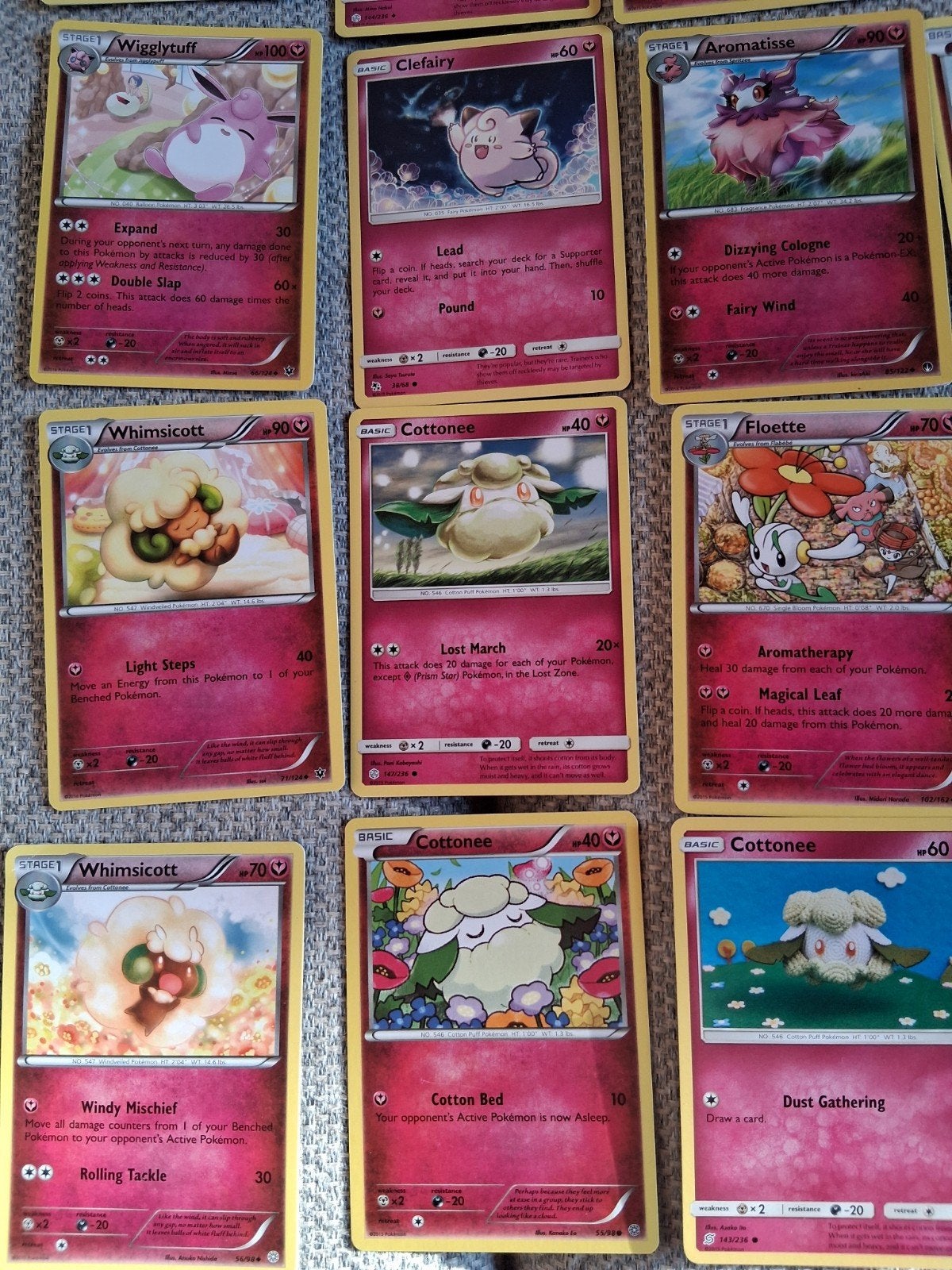 Pokemon Fairy kaartjes 50 stuks. Jigglypuff Wigglytuff Flabe, Ophalen of Verzenden