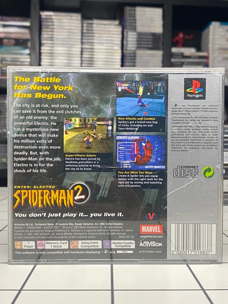 Spider-Man 2 Enter Electro - PS1 PlayStation 1 Game - Marvel, Spelcomputers en Games, Games | Sony PlayStation 1, 1 speler, Ophalen of Verzenden