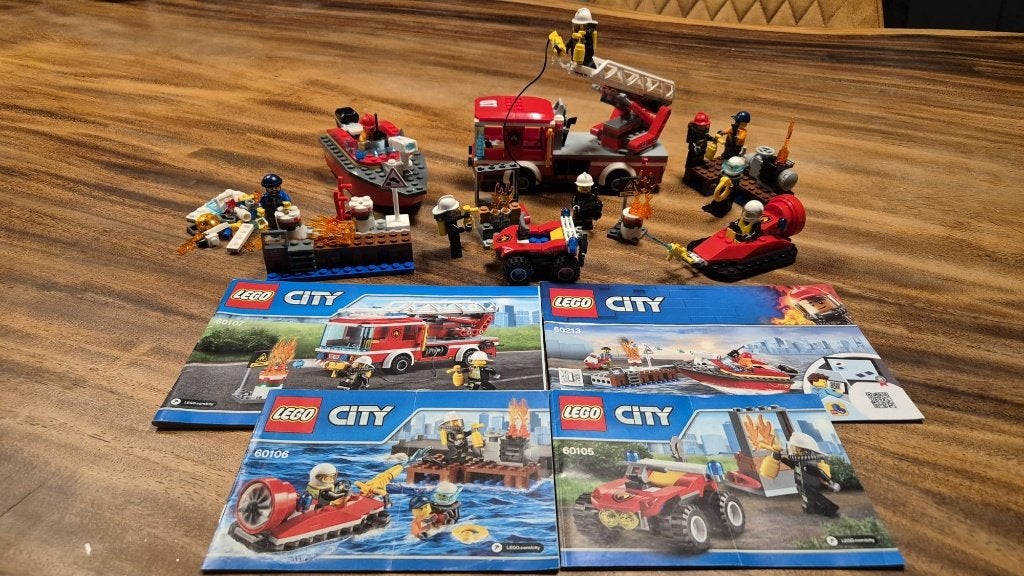 4 Complete LEGO City Brandweer sets, City, Lego, Inclusief instructies, Ophalen of Verzenden