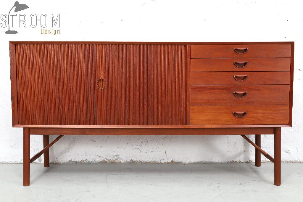 Hvidt Teak Sideboard Credenza Vintage Deens Design Jaren, Ophalen, Gebruikt, 150 tot 200 cm, Onbekend