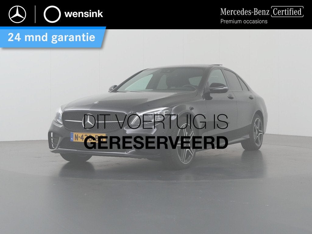 Mercedes-Benz C-klasse 300 e Business Solution AMG Limited |, Auto's, Mercedes-Benz, Automaat, 320 pk, Leder en Stof, Zwart