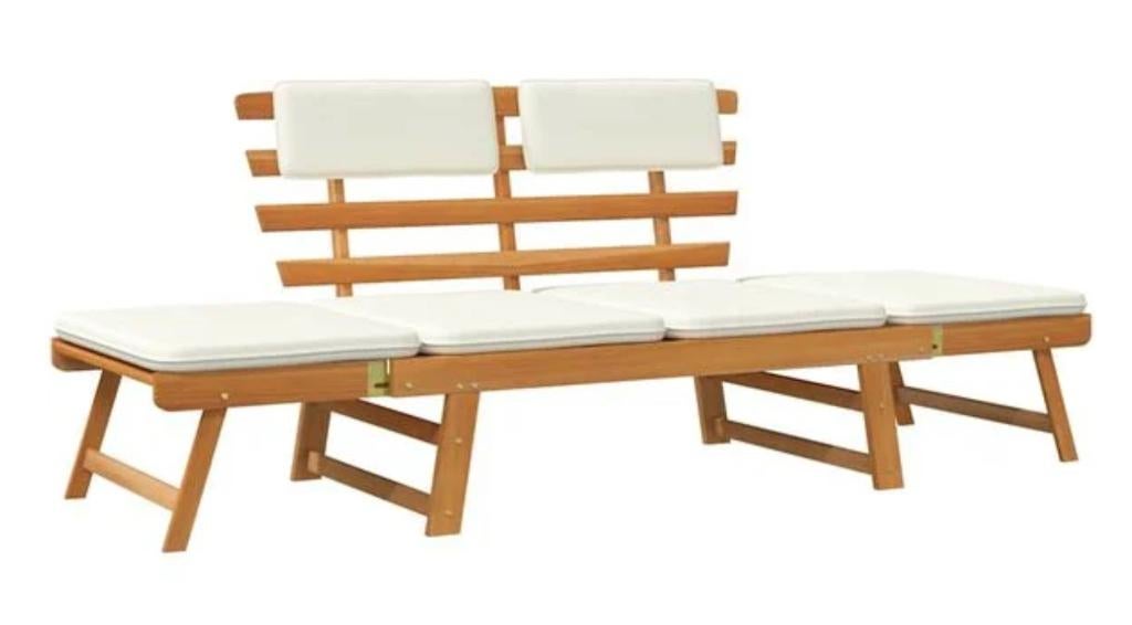 Tuinbank met kussens 2-in-1 190 cm acaciahout -nieuw in doos, ., Nieuw, Ophalen of Verzenden, .