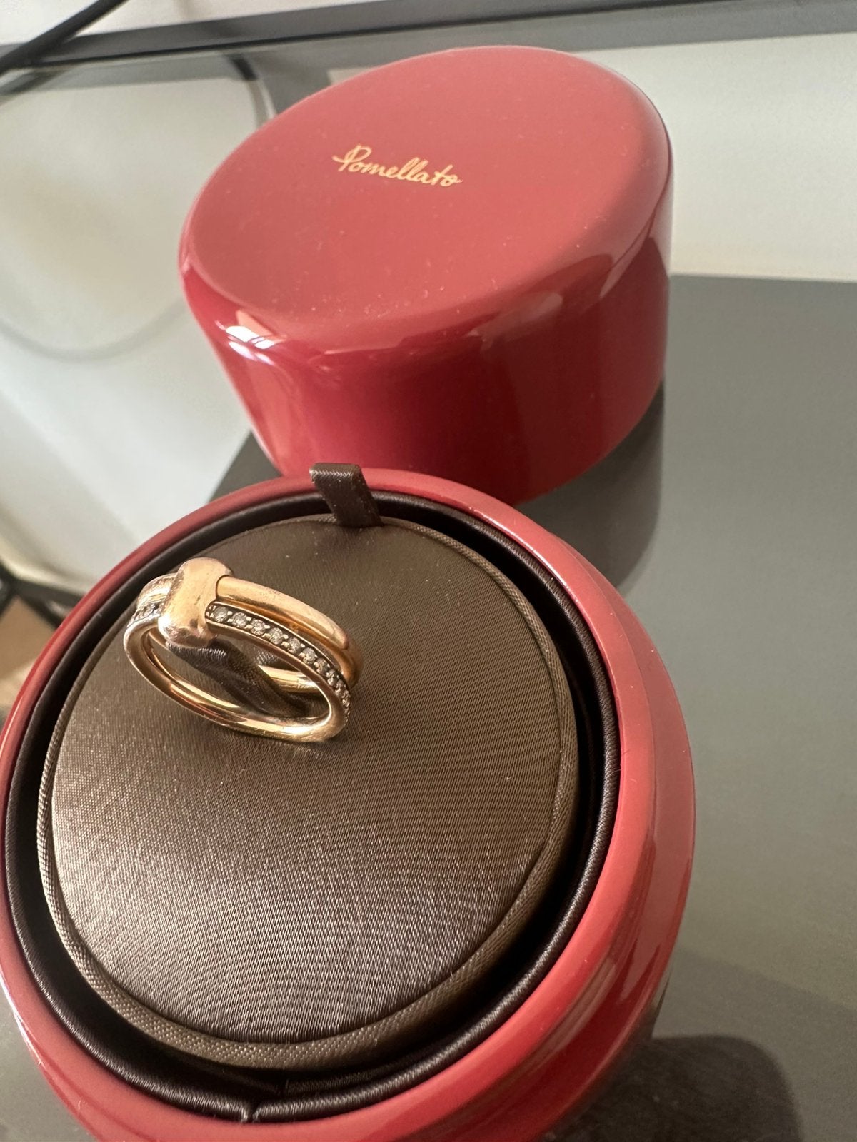 Diamanten ring in roodhoud. Pomellato Together ring, Sieraden, Tassen en Uiterlijk, Ophalen, Dame, Goud, Zilver