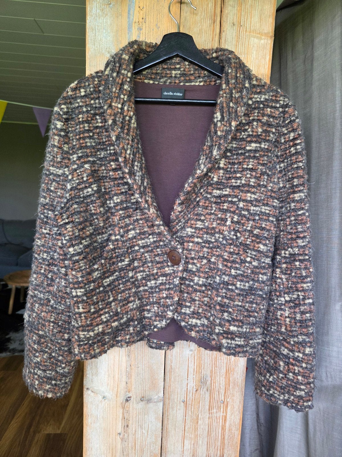 Korte Blazer/Jasje van Claudia Sträter - mt. 40, Maat 38/40 (M), Bruin, Ophalen of Verzenden, Zo goed als nieuw