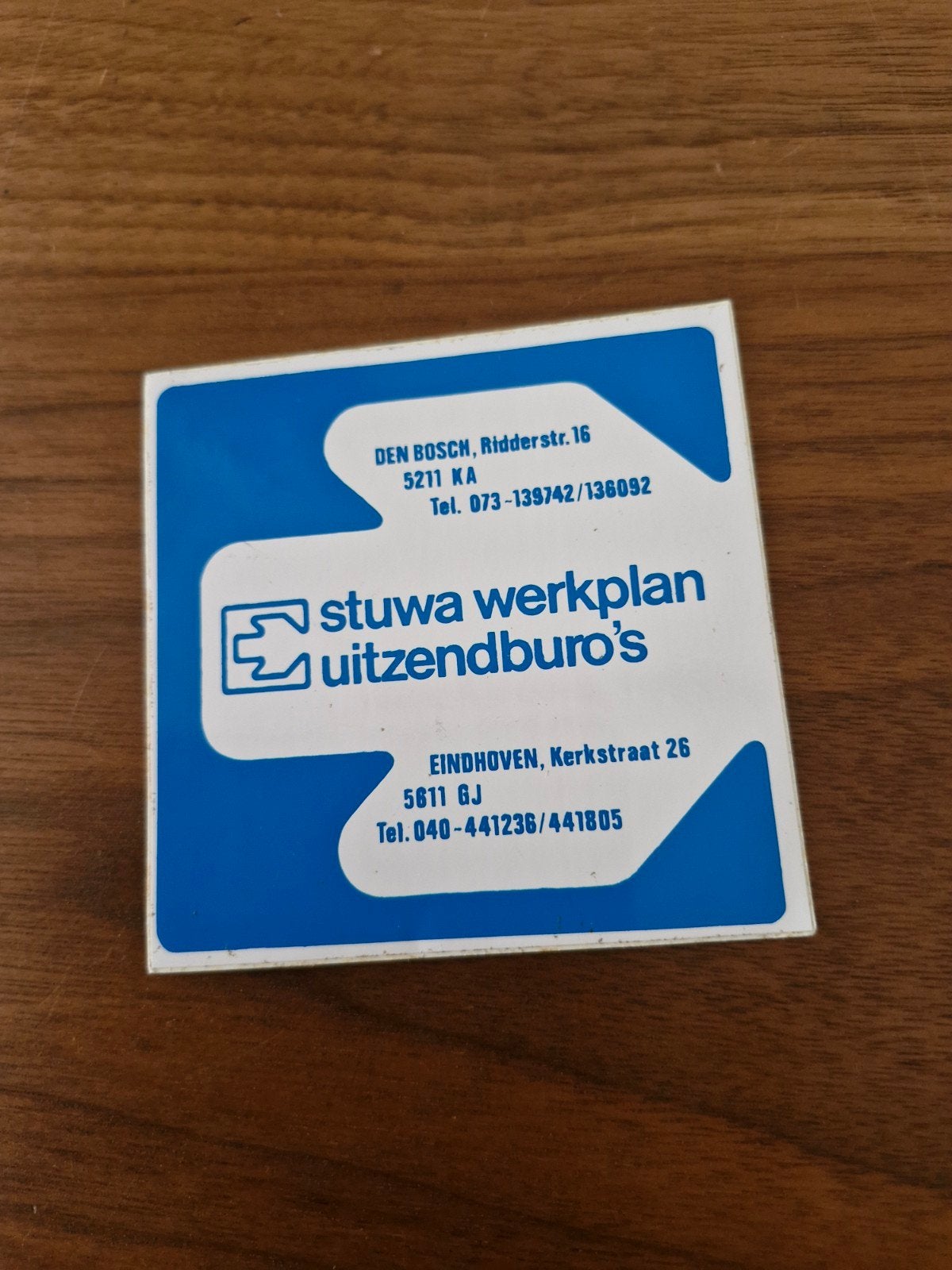 12010 Vintage Stuwa Werkplan Uitzendburo Sticker, Ophalen of Verzenden, Zo goed als nieuw, Bedrijf of Vereniging