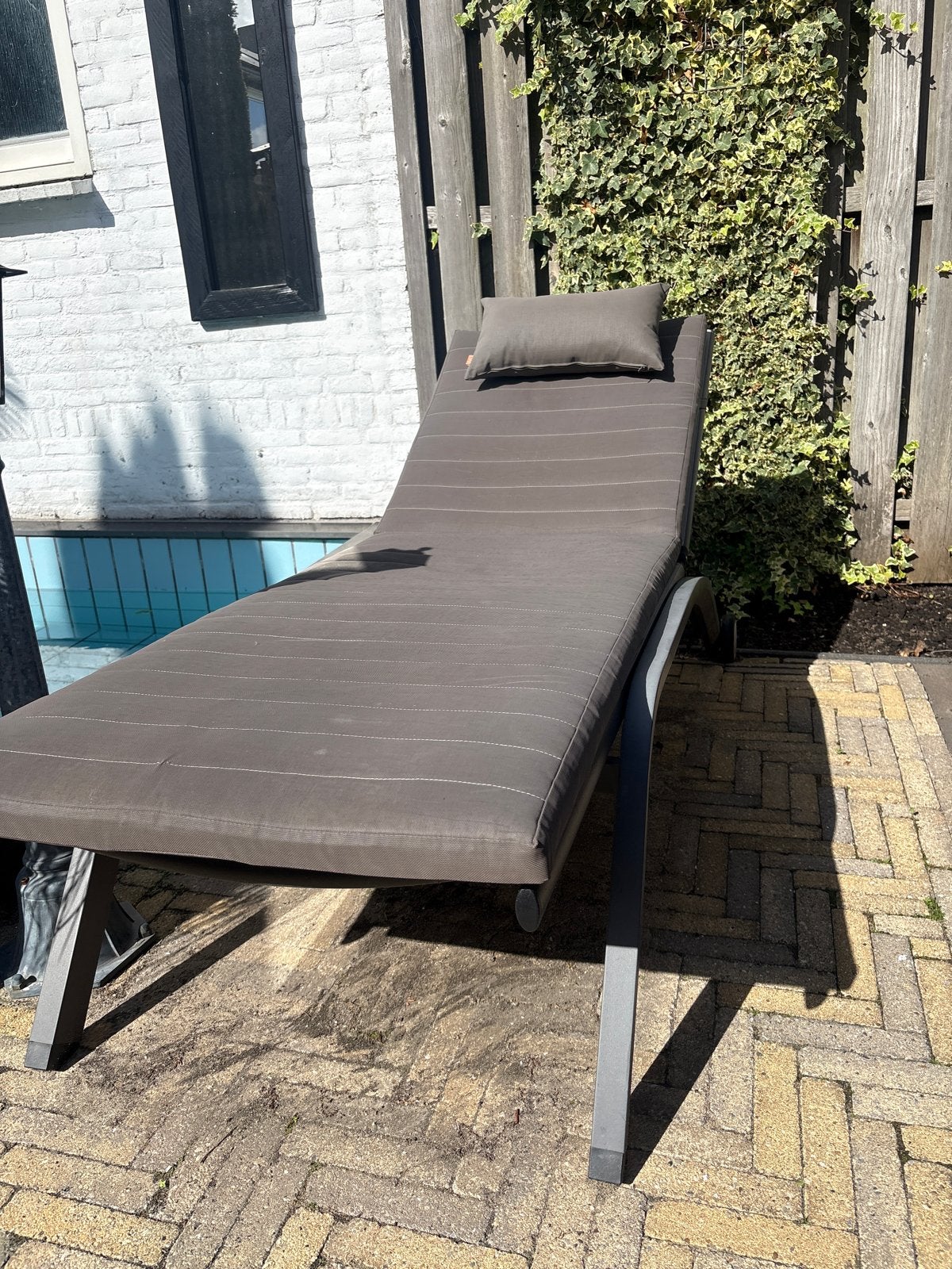 Ligbed Senza met buitenkussen van Life, Ophalen, Gebruikt, Aluminium, Verstelbaar