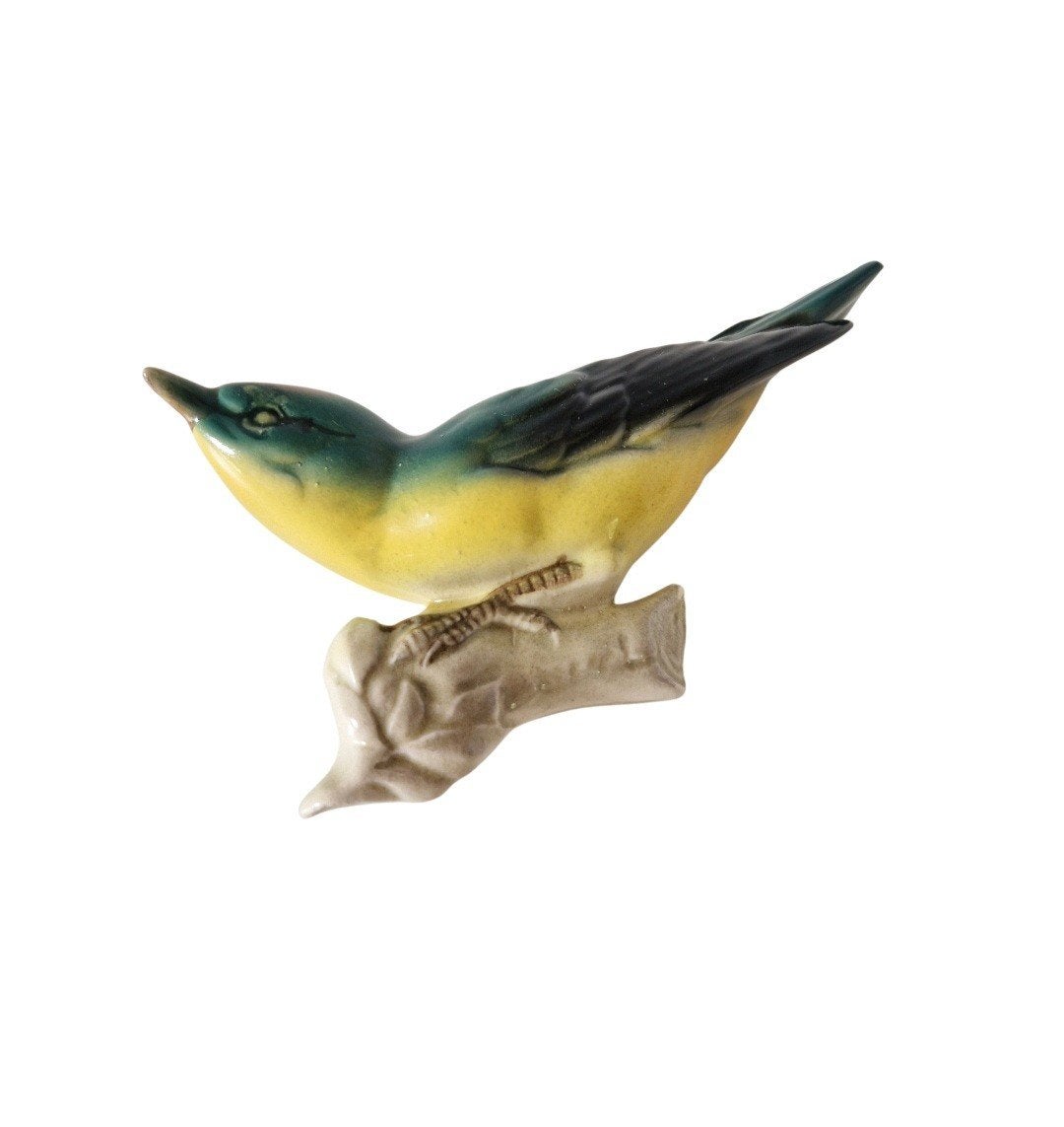 vintage wandvogel beeldje vogel kermaieke boomklever, Ophalen of Verzenden
