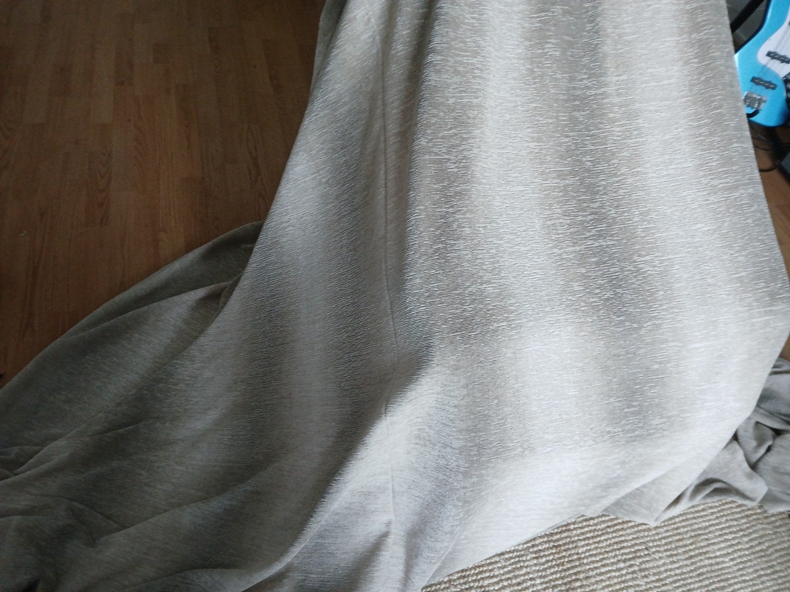 Chenille gordijnen met rails, licht-donker verloop, Huis en Inrichting, Plooiafwerking, Overige materialen, Gebruikt, Overige merken
