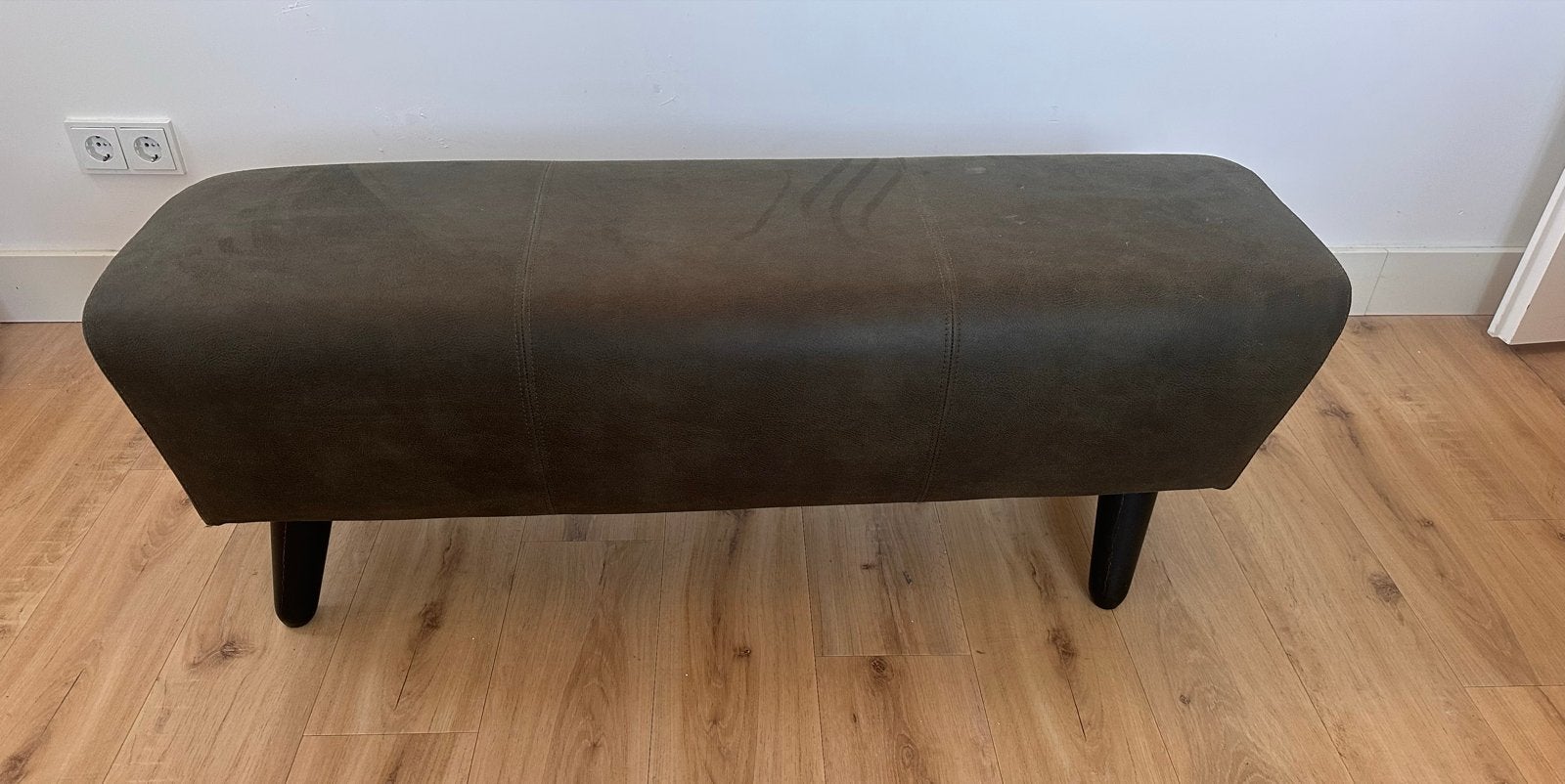 Modern bankje groen - 120x35x46 cm, Ophalen, Gebruikt, 100 tot 125 cm, Stof
