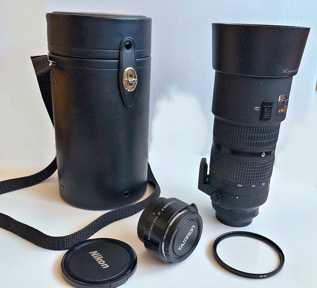 Nikon AF Nikkor 80-200mm f/2.8 ED + 2X Adapter, Audio, Tv en Foto, Fotografie | Lenzen en Objectieven, Nikon, Zo goed als nieuw