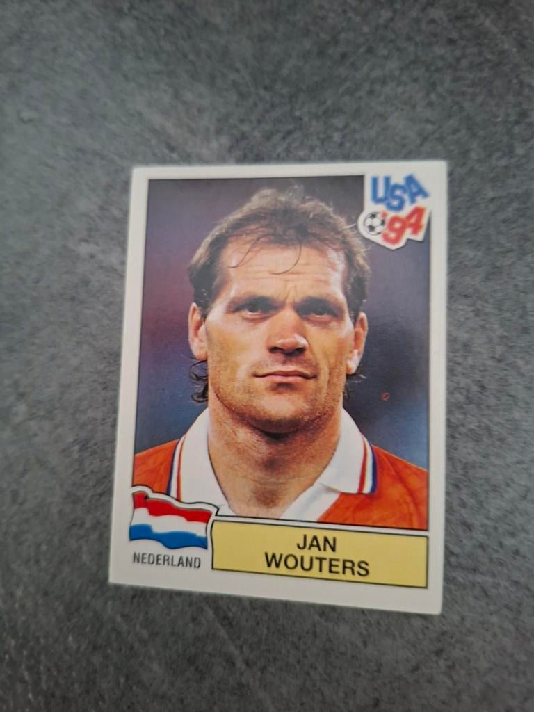 Panini sticker WK 94 USA. Speler Jan Wouters Nederland., Verzenden, Zo goed als nieuw, Sticker