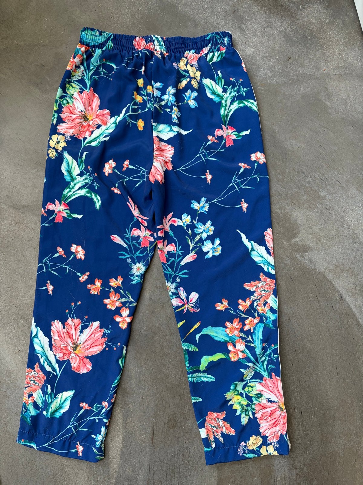 Costes Bloemenprint Broek met Zijstreep Maat S, Blauw, Ophalen of Verzenden, Driekwart, Maat 36 (S)