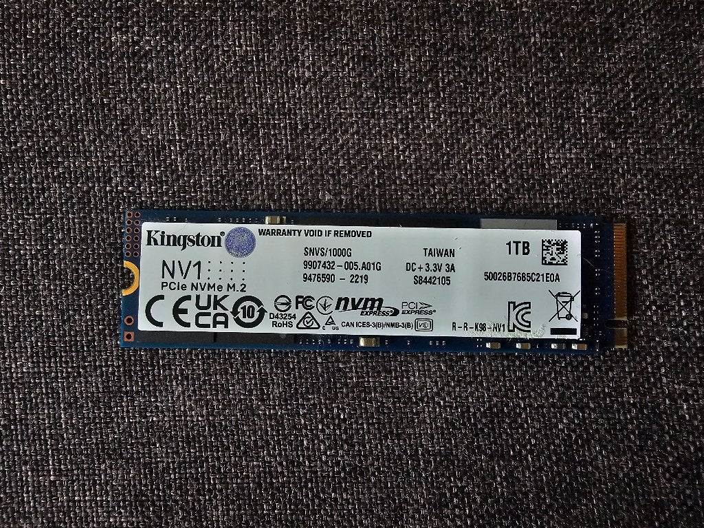 Kingston Digital Ships NV1 NVMe PCIe SSD 1 TB, Intern, Gebruikt, Kingston, SSD