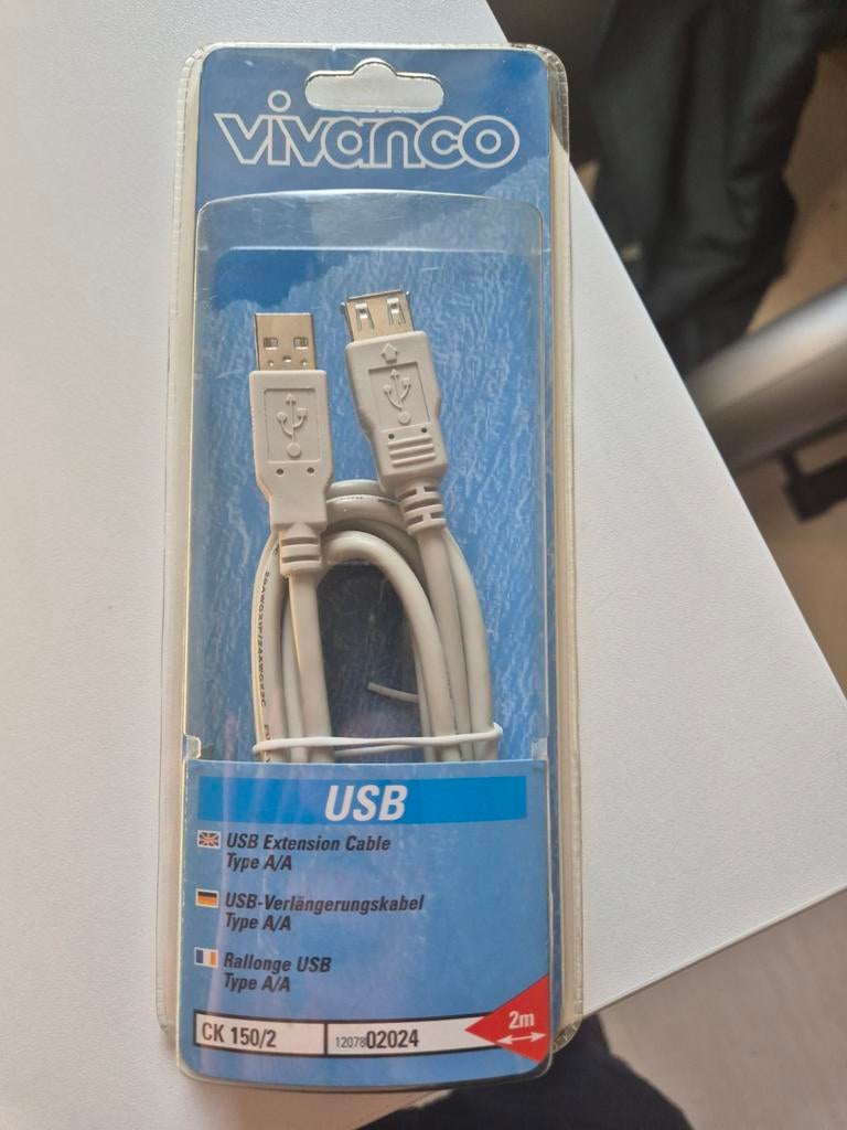 Vivanco USB verlengkabel 2m, Ophalen of Verzenden