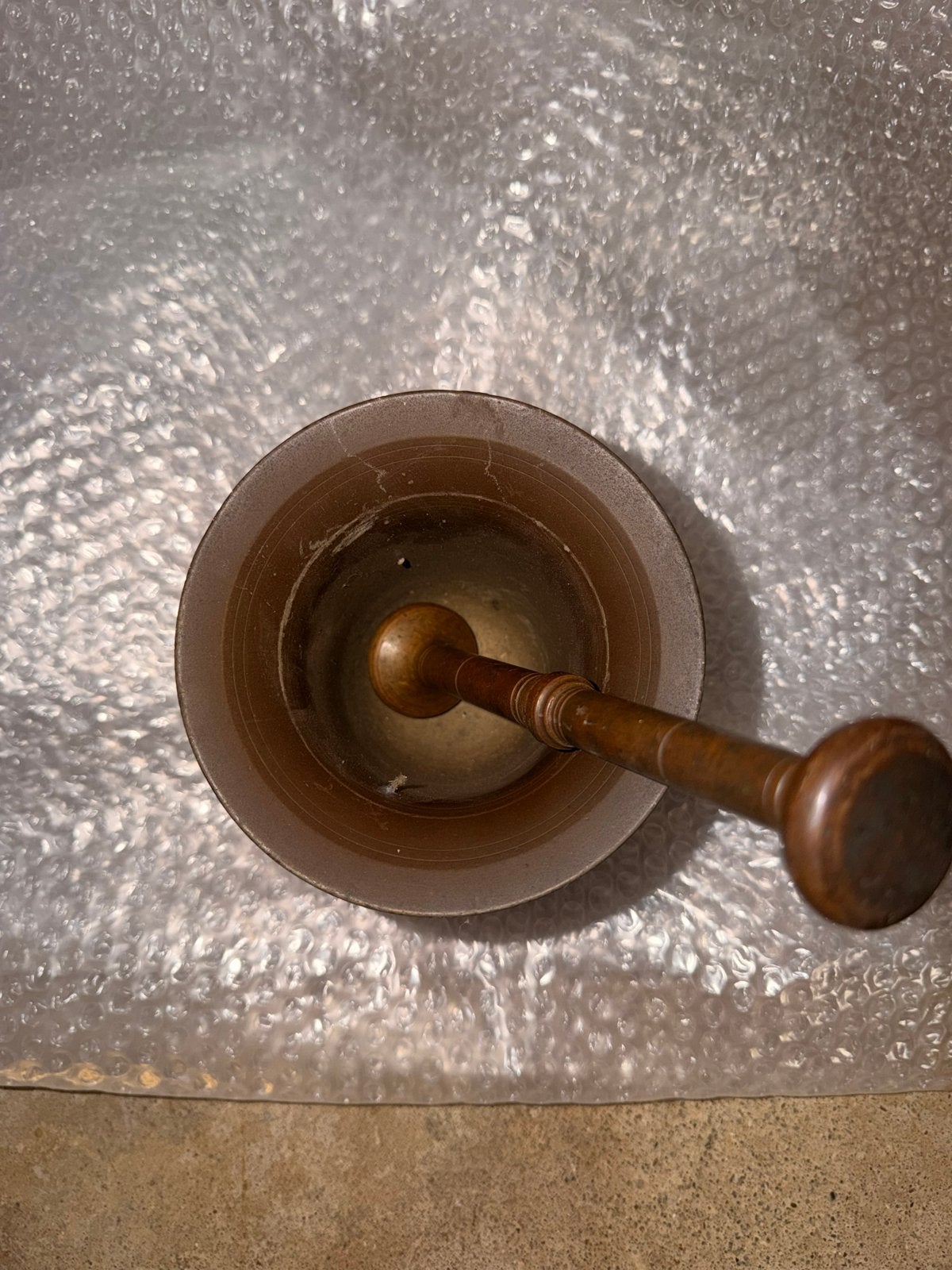 Antieke Bronzen Vijzel met Stamper, Ophalen, Brons
