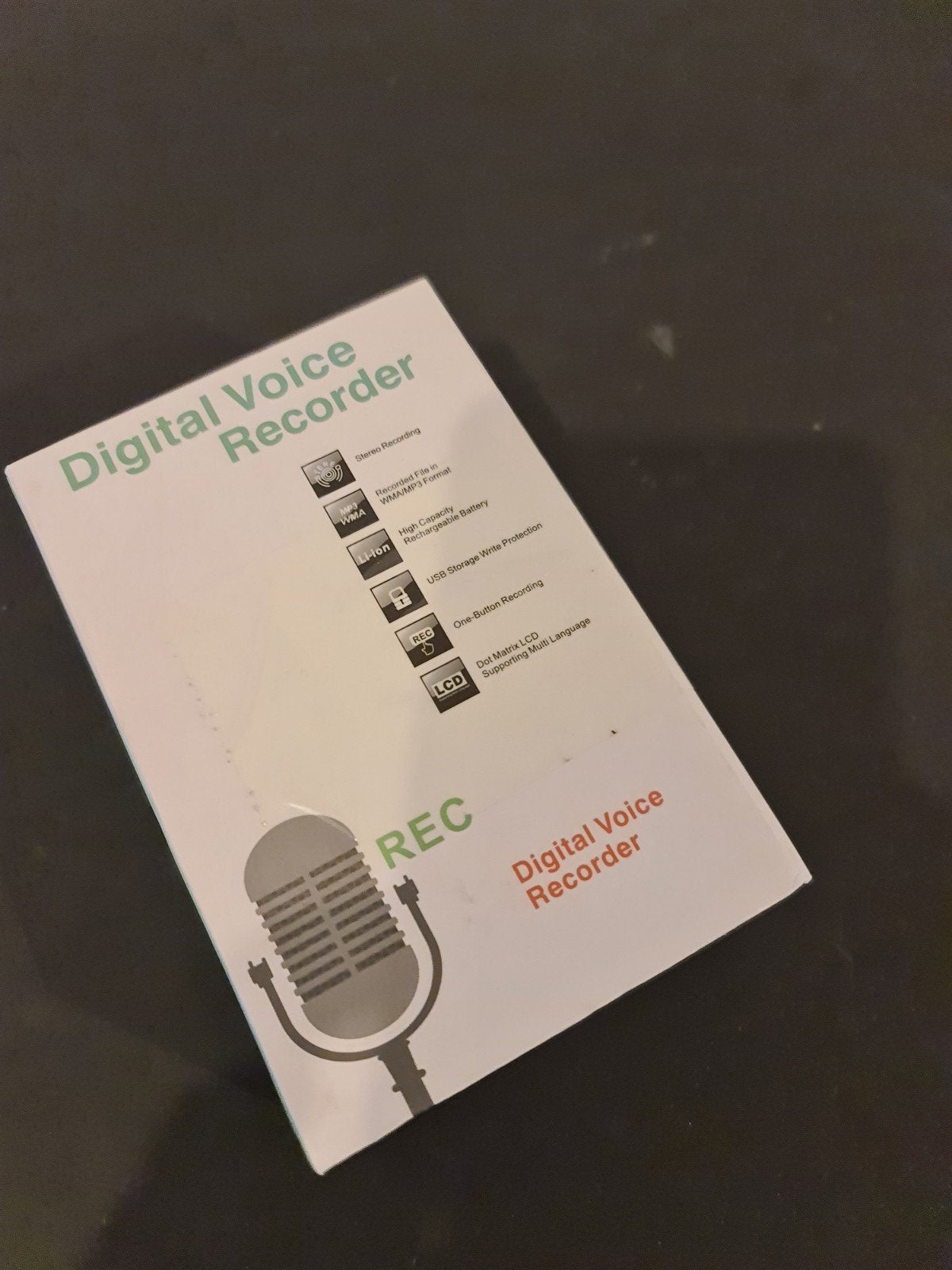 Digitale Voice Recorder - Stereo, WMA/MP3, Oplaadbaar, Ophalen, Zo goed als nieuw