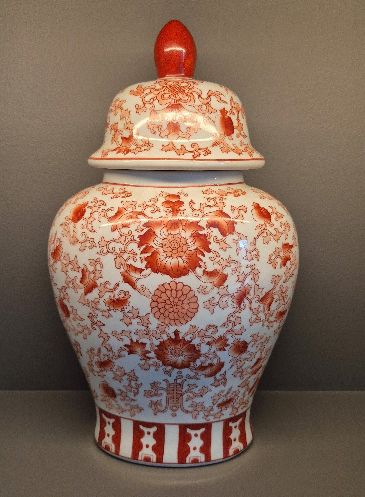 Decoratieve Chinese vaas met deksel, 36 cm, Antiek en Kunst, Ophalen of Verzenden