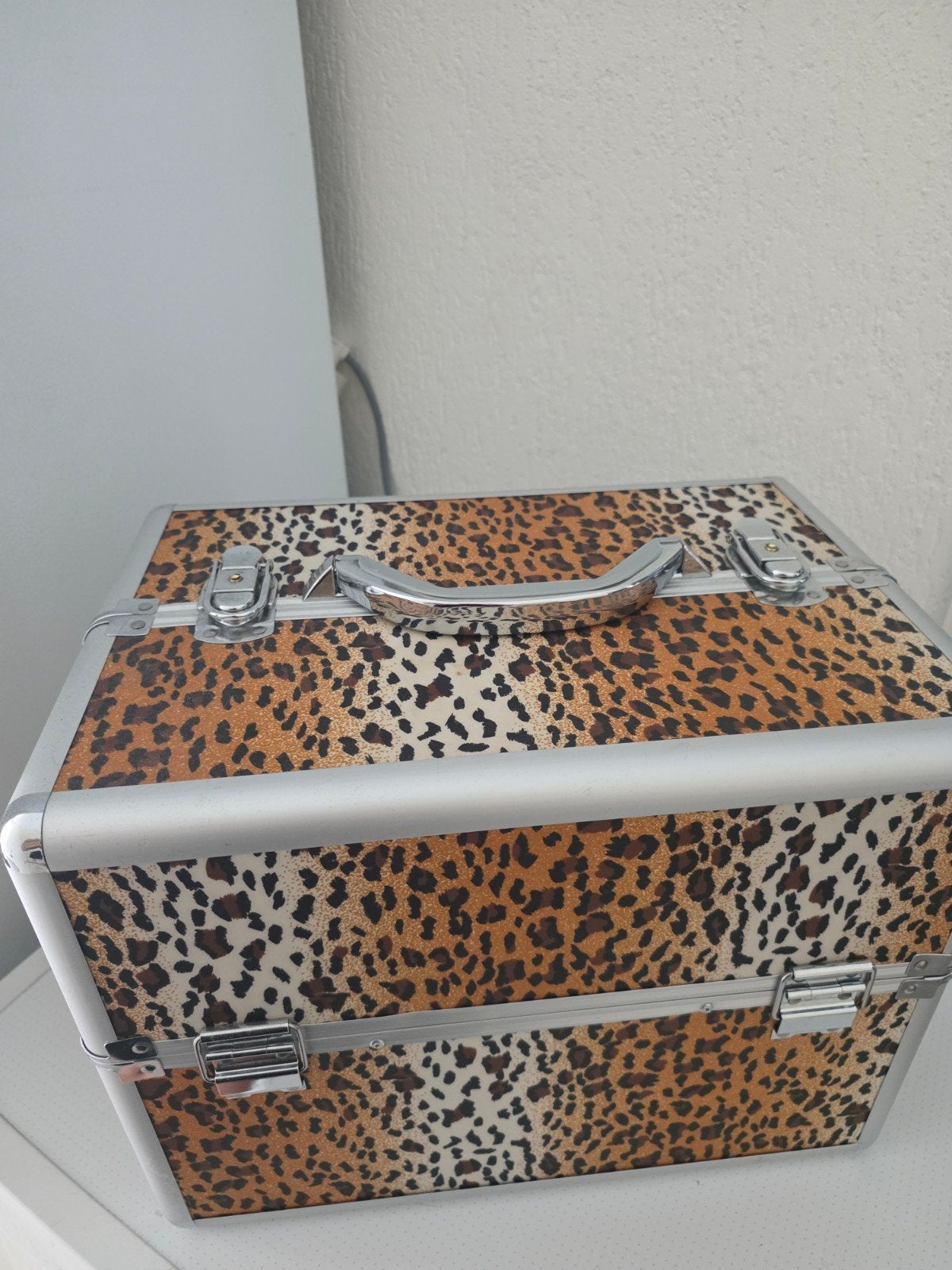 Make-up/nagel koffer met luipaardprint, Ophalen, Zo goed als nieuw, Overige kleuren, Hardcase
