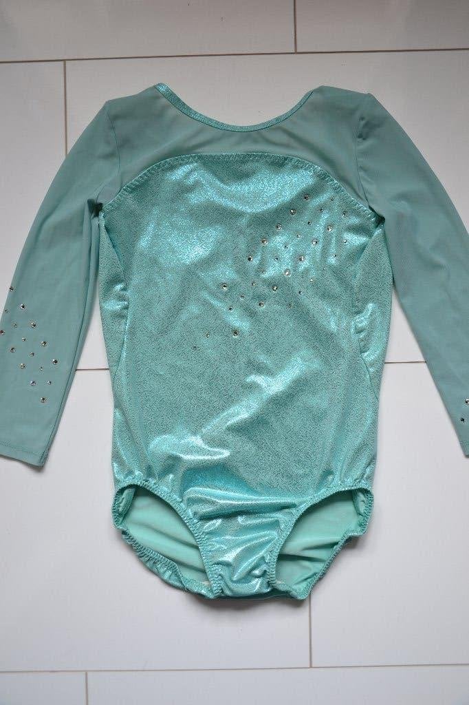 Turkoois turnpakje, maat 140., Sport en Fitness, Turnen, Blauw, Zo goed als nieuw, Turnpak(je), Kindermaat 122 t/m 140