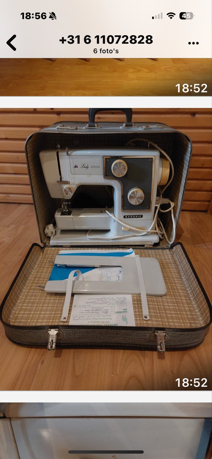 Baronie Lady 2000S Naaimachine in Koffer, Hobby en Vrije tijd, Naaimachines en Toebehoren, Ophalen of Verzenden, Gebruikt, Naaimachine