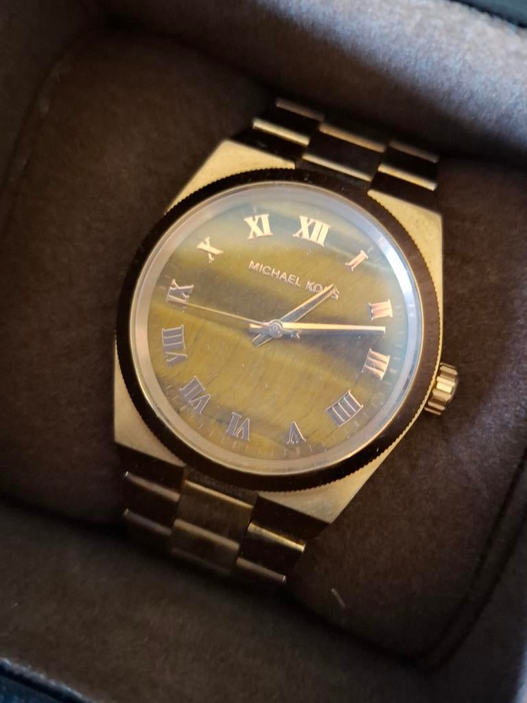 Michael Kors horloge rosé goud in originele doos., Overige merken, Staal, Ophalen of Verzenden, Zo goed als nieuw