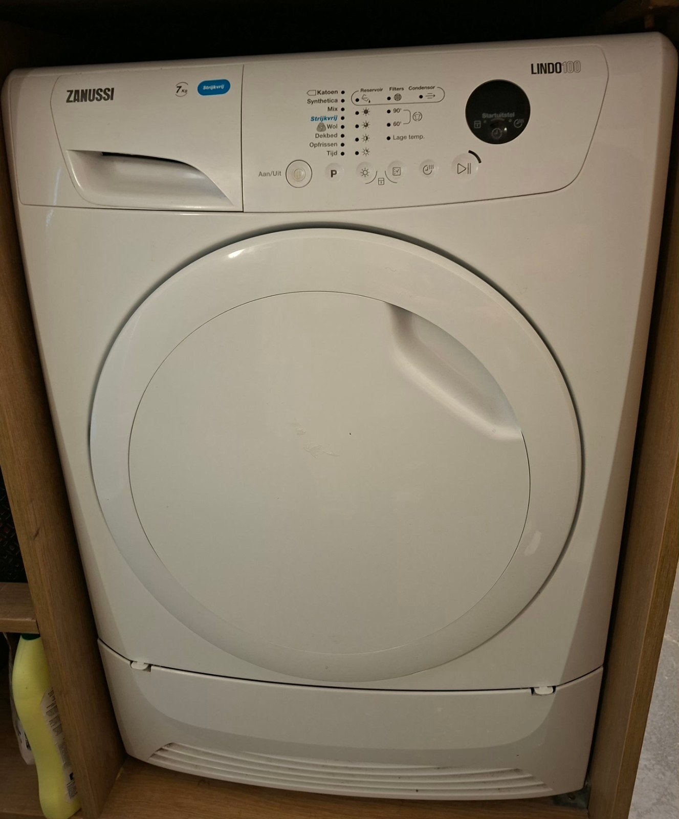 zanussi lindo 100 wasdroger, Ophalen, 6 tot 8 kg, Gebruikt, 85 tot 90 cm