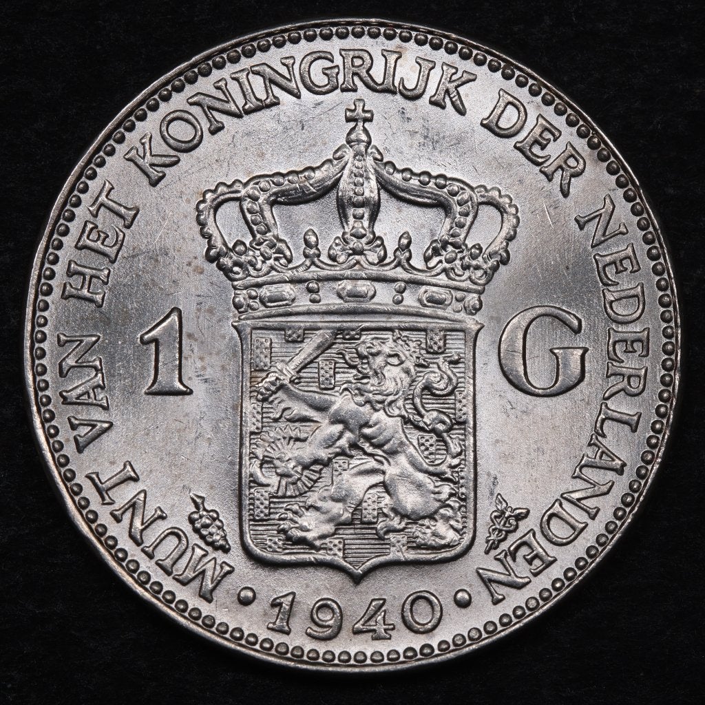Gulden 1940. Unc. (P), 1 gulden, Zilver, Ophalen of Verzenden, Koningin Wilhelmina