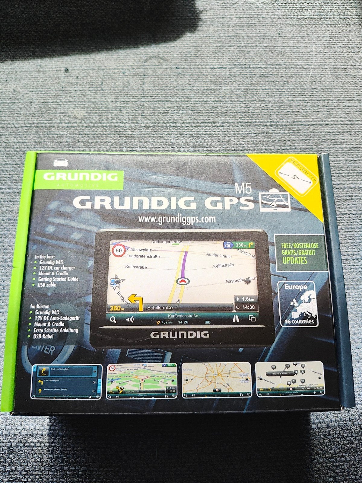 Grundig GPS M5 navigatiesysteem, Heel Europa, Ophalen of Verzenden, Zo goed als nieuw, Landkaarten