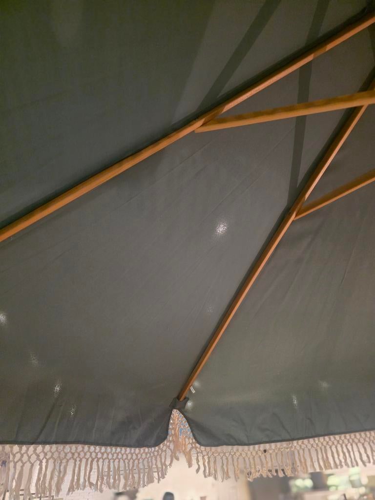 Volantes Ibiza parasol kaki 3m nieuw in doos, Tuin en Terras, Ophalen of Verzenden, Nieuw, Stokparasol