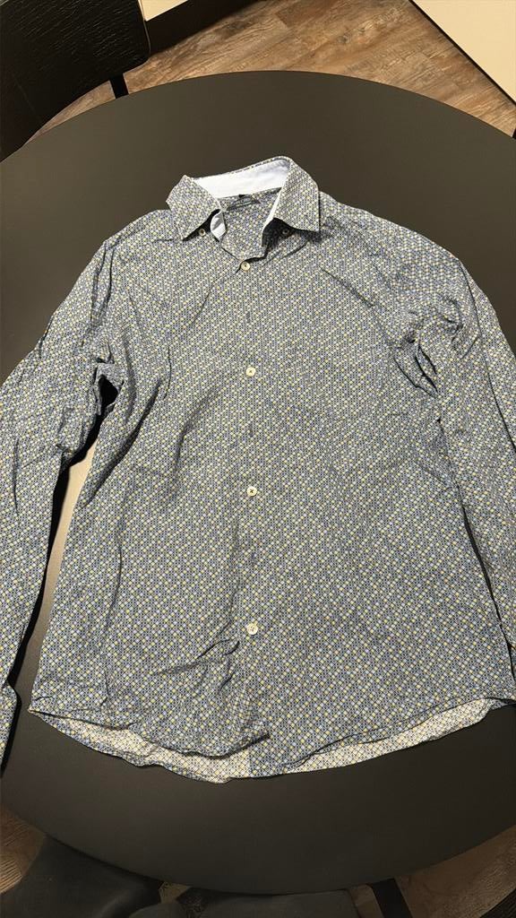John Cabot overhemd, Kleding | Heren, Overhemden, Ophalen of Verzenden, Zo goed als nieuw, Blauw, Halswijdte 39/40 (M)