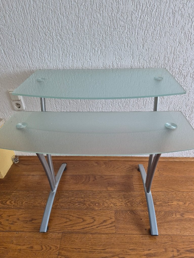 Computer tafel gratis, Ophalen, Zo goed als nieuw, Glas, Computerbureau
