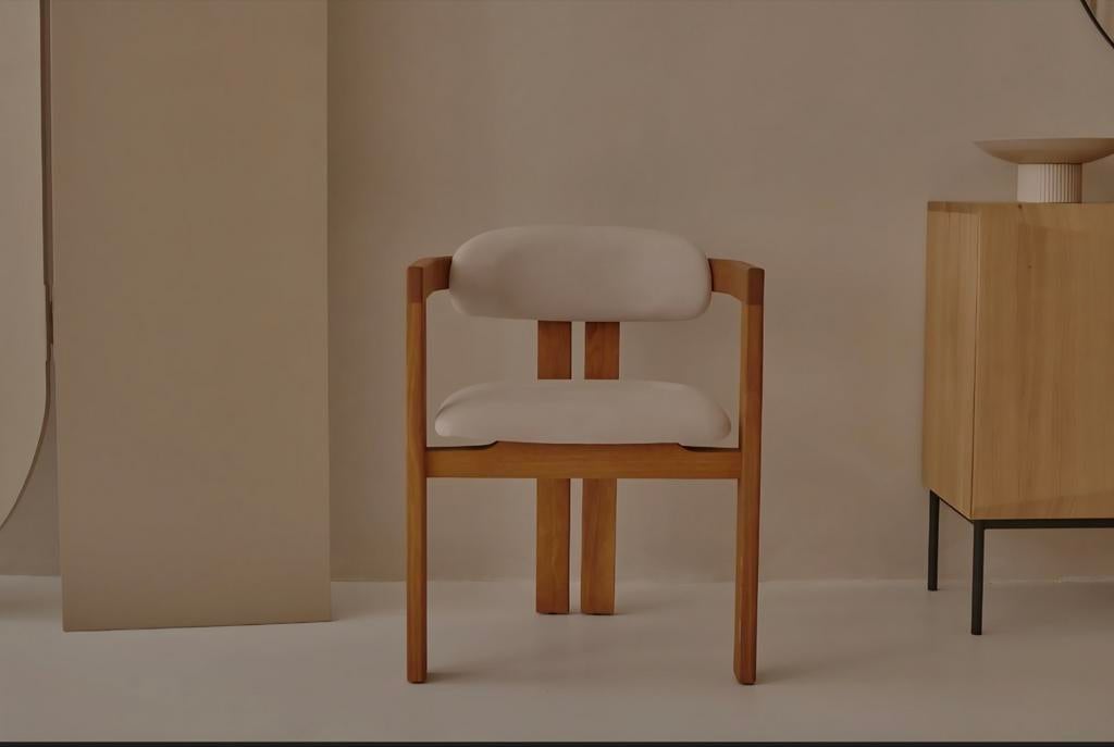 Aime Té Japandi Eetkamerstoel met gestoffeerde zitting, Minder dan 75 cm, Nieuw, Ophalen of Verzenden, 50 tot 75 cm