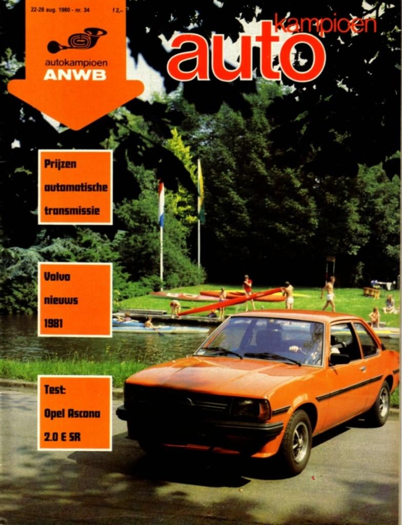 Autokampioen test Opel Ascona 2.0 E SR Augustus 1980, Ophalen of Verzenden, Gelezen, Opel