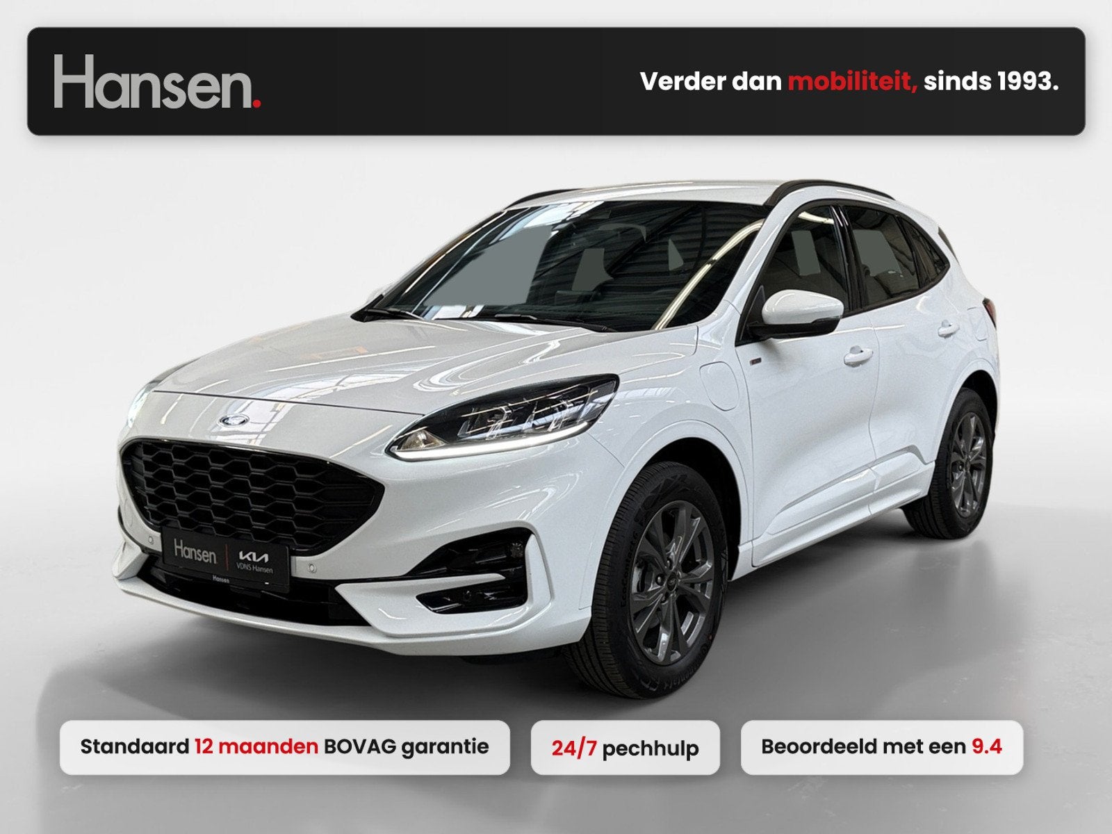 Ford Kuga 2.5 PHEV ST-Line I Winterpakket I Carplay I Camera, Auto's, Gebruikt, Euro 6, 4 cilinders, Wit