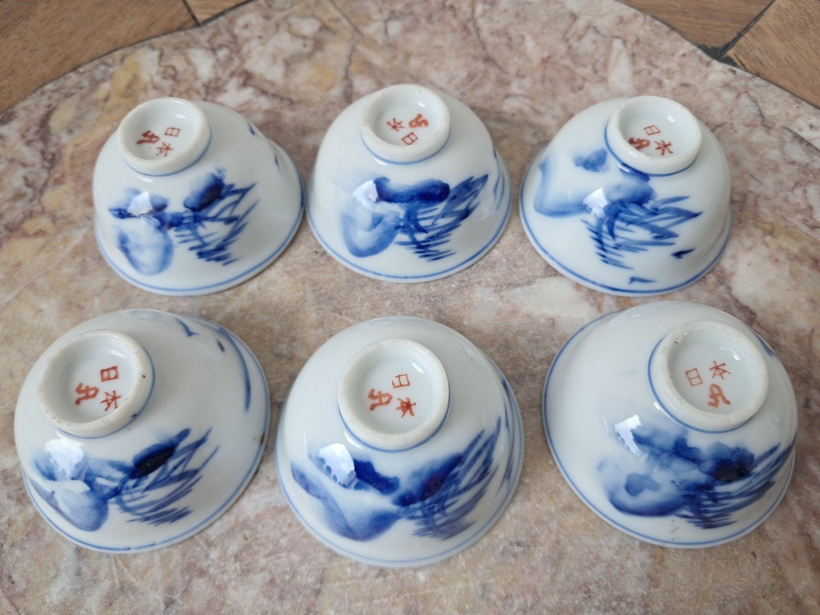 Zes Chinees porseleinen kommetjes met Mille Fleur decor, Ophalen of Verzenden