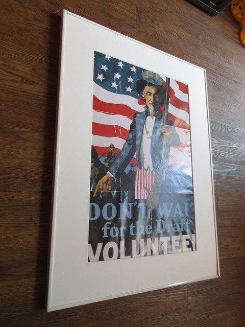 .Don't wait US volunteer Amerika poster army leger USA, Antiek en Kunst, Ophalen